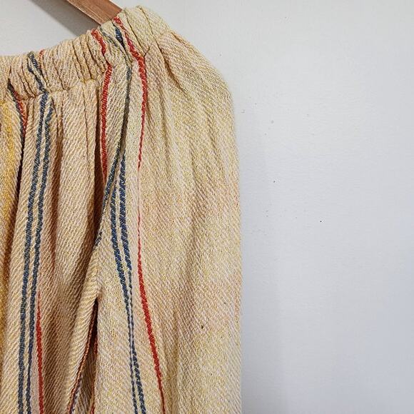 FP x beach Freedom striped off the shoulders 3/4 sleeve crop shirt woman's sz XS - Picture 7 of 9